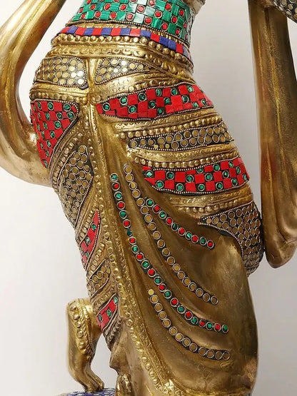 Brassaura® Brass Krishna Ji Statue | Height 36 Inches & Weight 24.40 kg