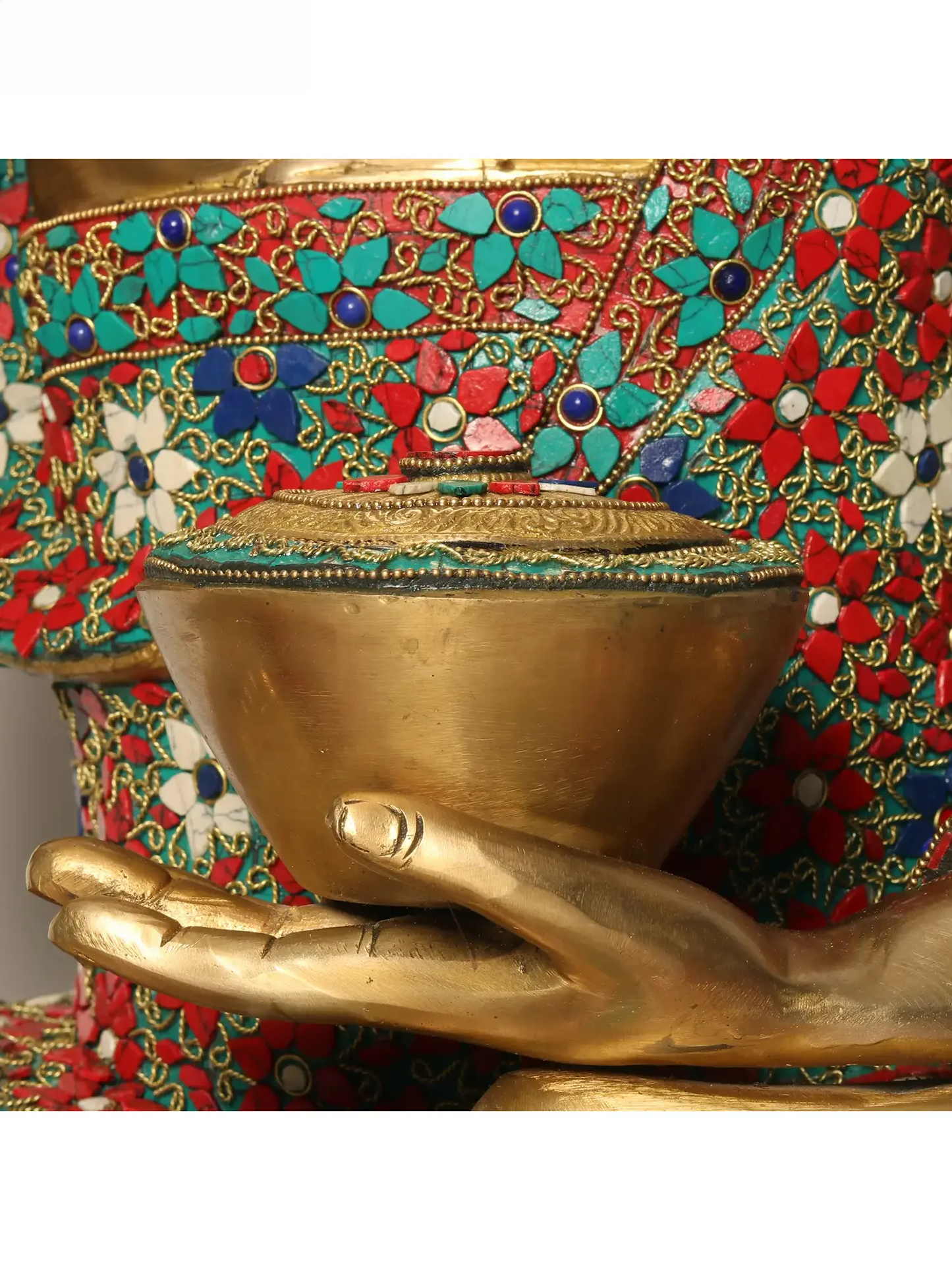 ब्रासुरा® जड़ाऊ काम वाली पीतल की मूर्ति | ऊंचाई 38 इंच और वज़न 66.20 किलोग्राम