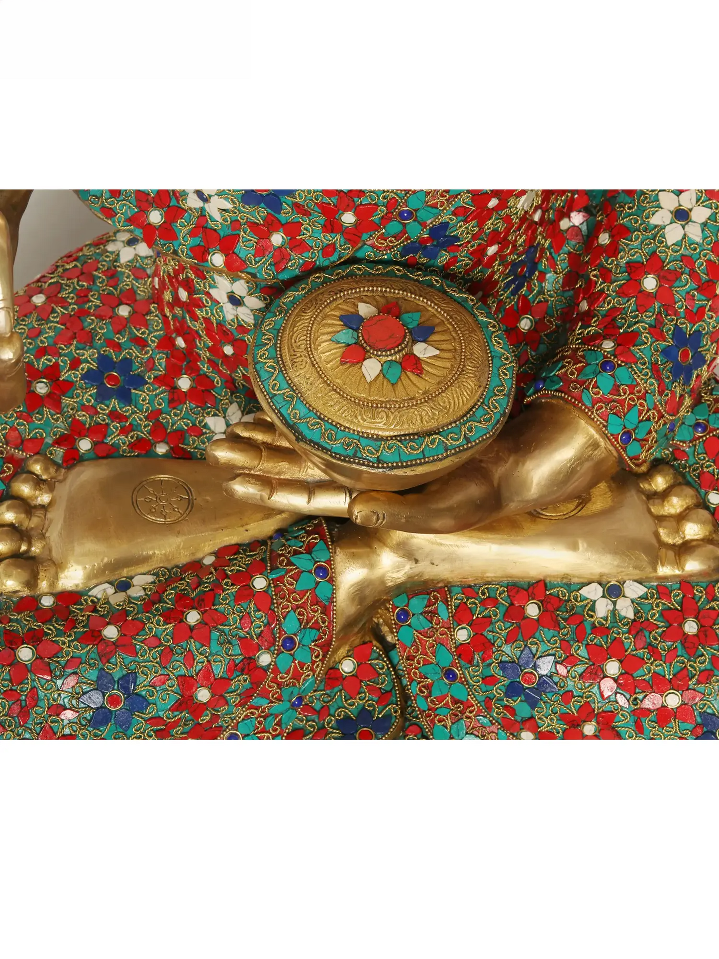 ब्रासुरा® जड़ाऊ काम वाली पीतल की मूर्ति | ऊंचाई 38 इंच और वज़न 66.20 किलोग्राम