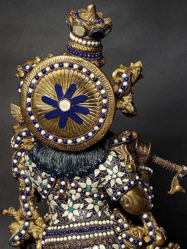 Brassaura® Brass Krishna Nandi Statue | Height 30 Inches & Weight 17.20 kg