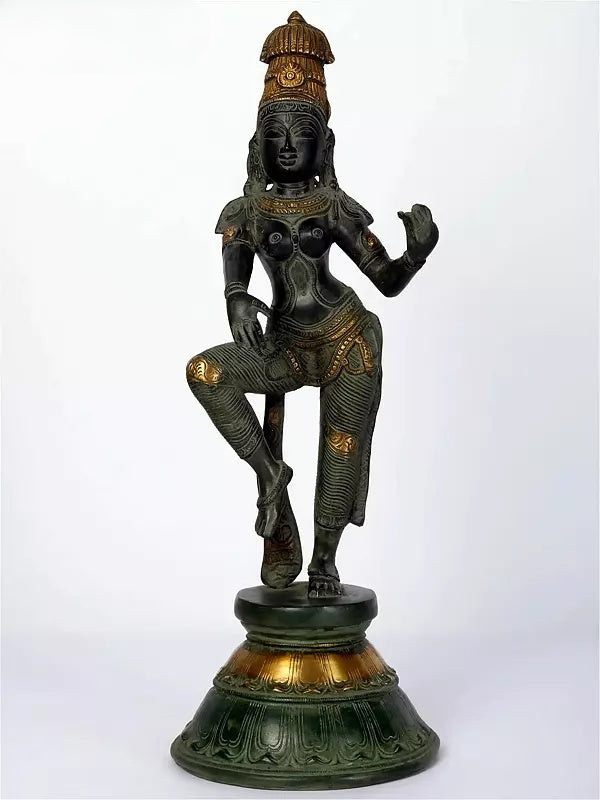 Brassaura™ Dancing Apsara Brass Statue – Height 17.32 inches | Weight 4.72 kgs