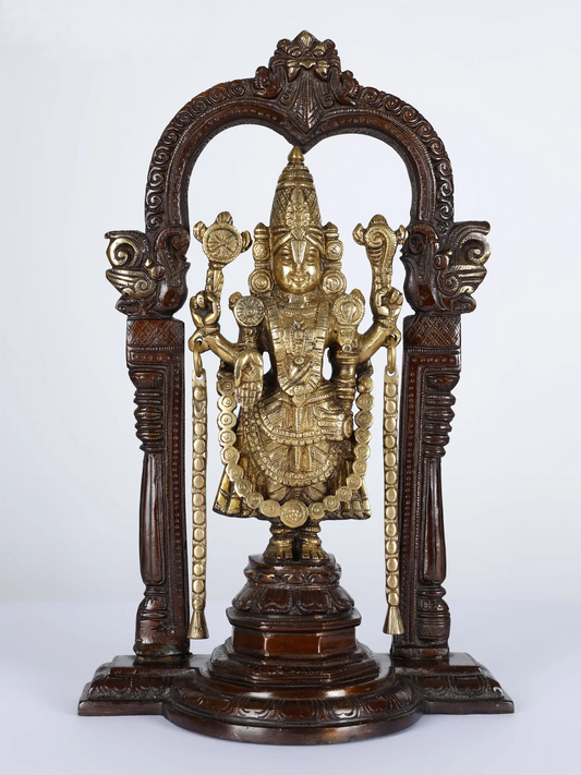 Estátua de Latão Brassaura® Lord Balaji com Arco | 35,5 cm de altura e 4,80 kg de peso