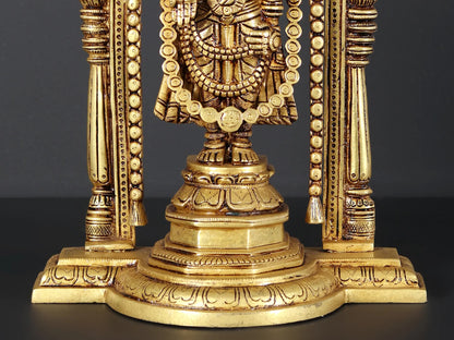 Brassaura® Lord Balaji Brass Statue with Arch | Height 14 Inches & Weight 4.80 kgs