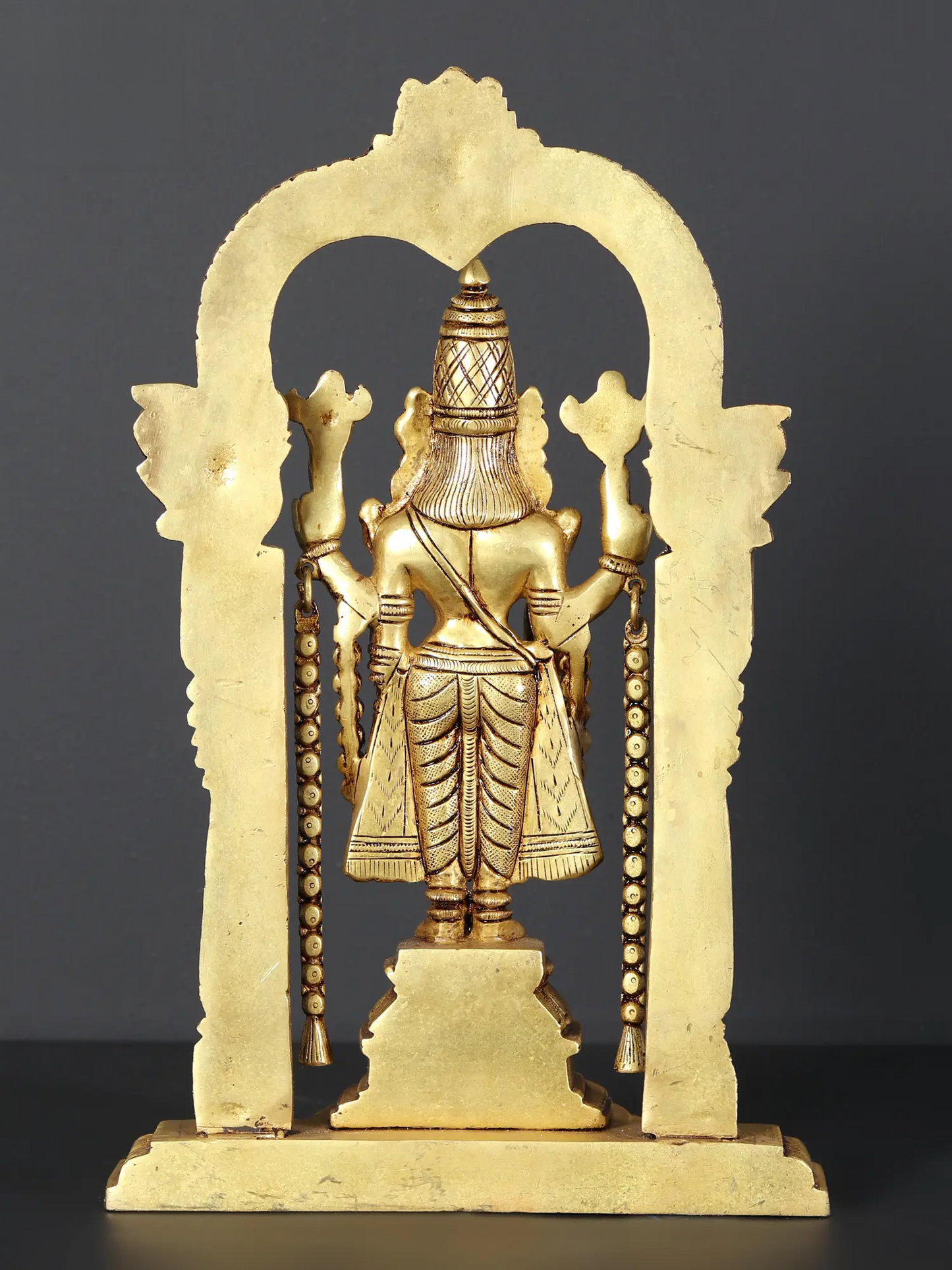 Brassaura® Lord Balaji Brass Statue with Arch | Height 14 Inches & Weight 4.80 kgs