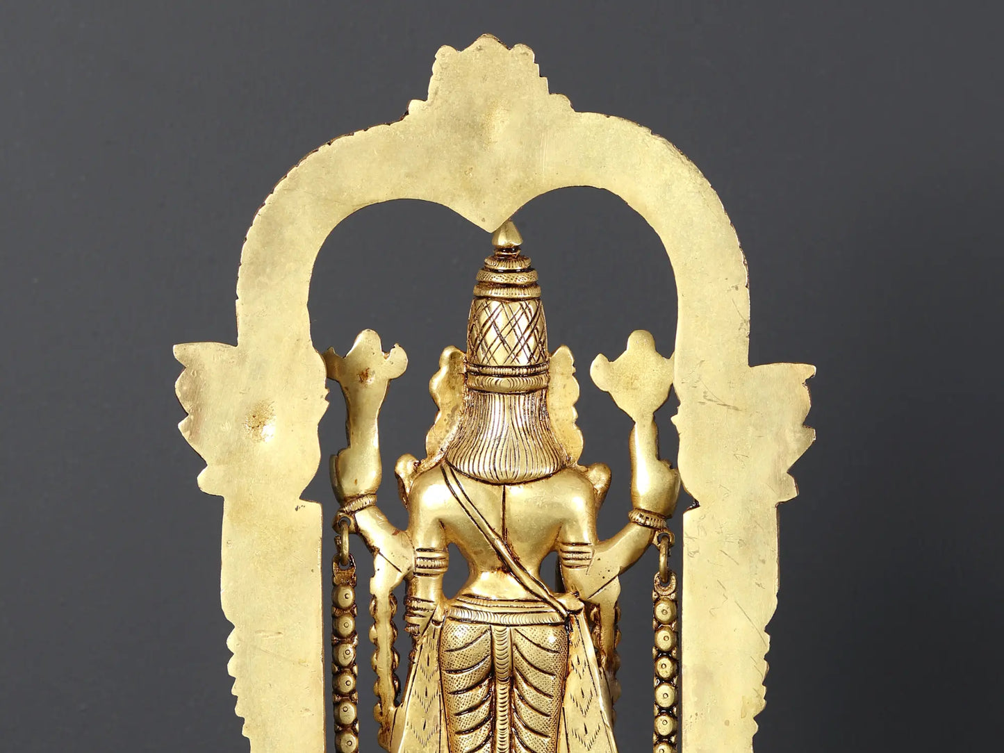 Brassaura® Lord Balaji Brass Statue with Arch | Height 14 Inches & Weight 4.80 kgs