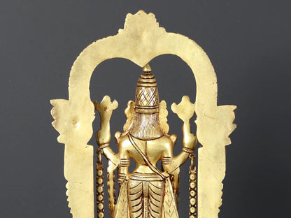 Brassaura® Lord Balaji Brass Statue with Arch | Height 14 Inches & Weight 4.80 kgs