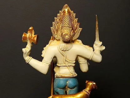 Brassaura® Brass Kaal Bhairava Statue | Height 17 Inches & Weight 8.65 kg