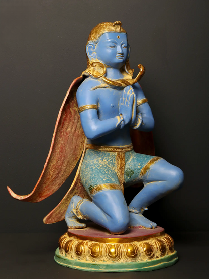 ब्रॉस्योर्रा® गरुड़ पीतल की प्रतिमा हाथ से चित्रित फिनिश के साथ | ऊंचाई 21 इंच और वजन 16.95 किलोग्राम