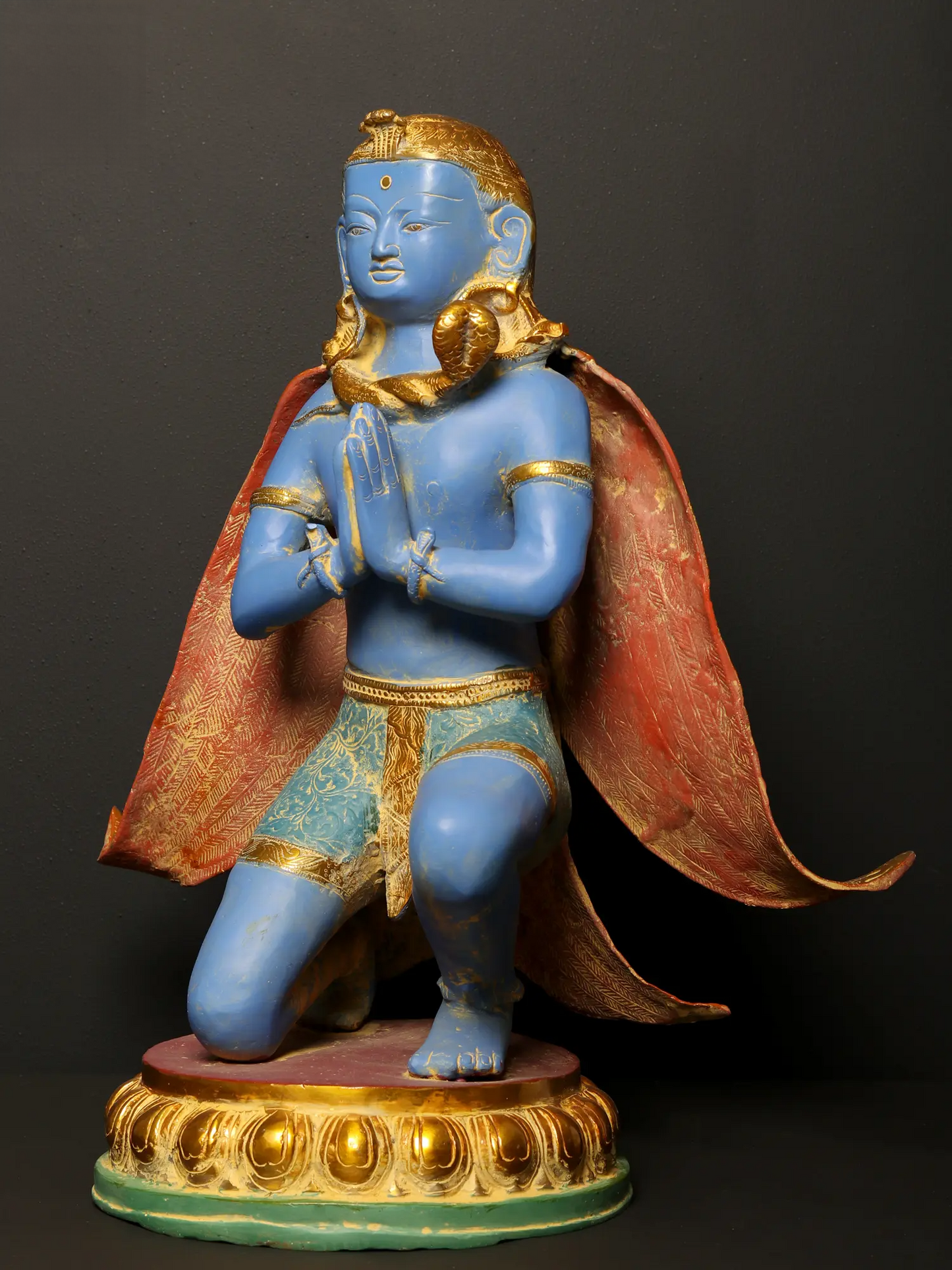 ब्रॉस्योर्रा® गरुड़ पीतल की प्रतिमा हाथ से चित्रित फिनिश के साथ | ऊंचाई 21 इंच और वजन 16.95 किलोग्राम