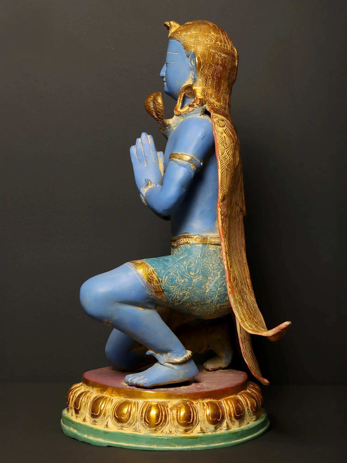 ब्रॉस्योर्रा® गरुड़ पीतल की प्रतिमा हाथ से चित्रित फिनिश के साथ | ऊंचाई 21 इंच और वजन 16.95 किलोग्राम