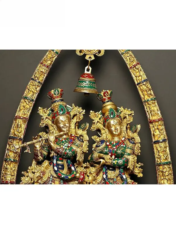 Brassaura® Brass Radha Krishna Statue | Height 45 Inches & Weight 76.50 kg