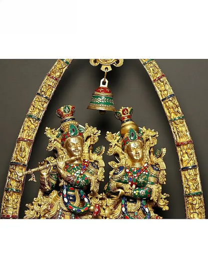 Brassaura® Brass Radha Krishna Statue | Height 45 Inches & Weight 76.50 kg