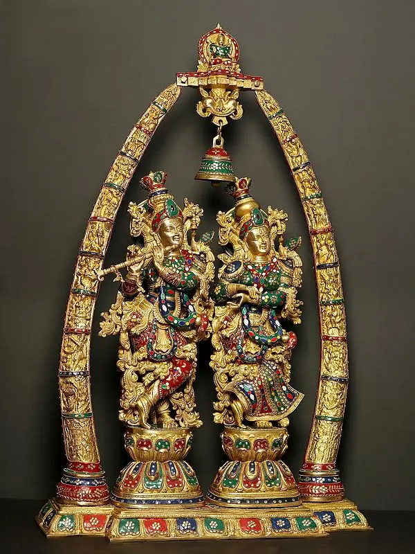 Brassaura® Brass Radha Krishna Statue | Height 45 Inches & Weight 76.50 kg