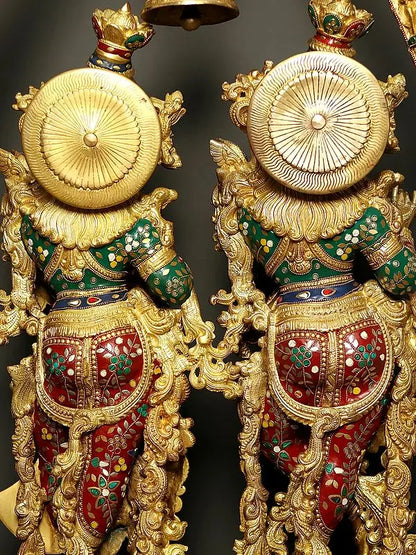 Brassaura® Brass Radha Krishna Statue | Height 45 Inches & Weight 76.50 kg