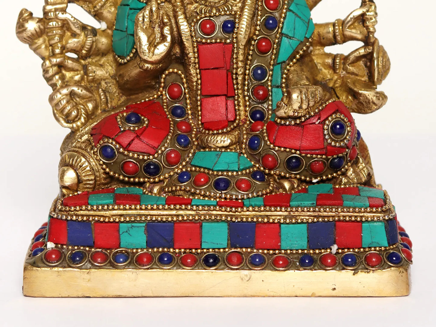 Brassaura® Panchmukhi Hanuman Brass Statue with Inlay Work | Height 5.9 Inches & Weight 1.74 kgs