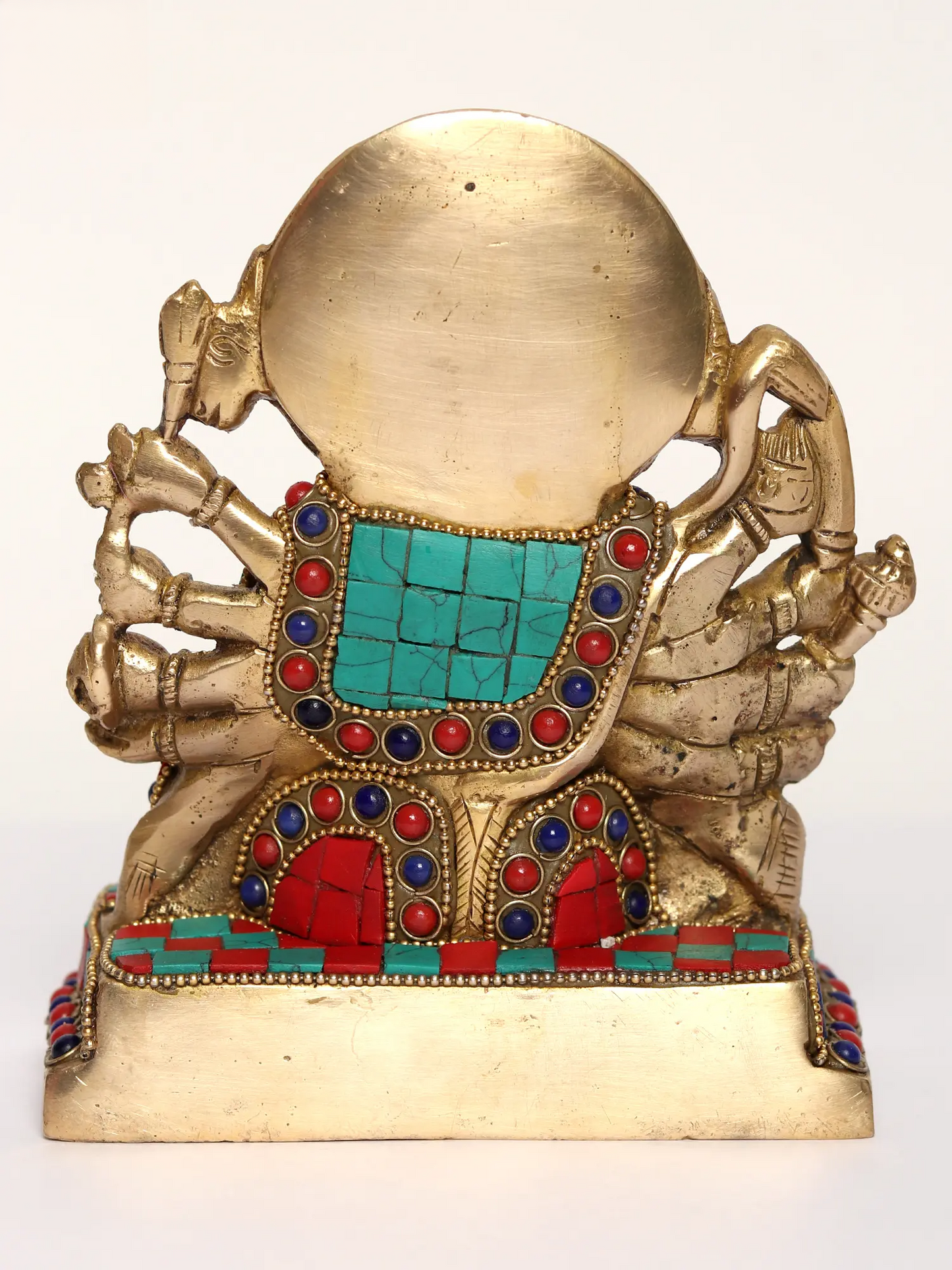 Brassaura® Panchmukhi Hanuman Brass Statue with Inlay Work | Height 5.9 Inches & Weight 1.74 kgs