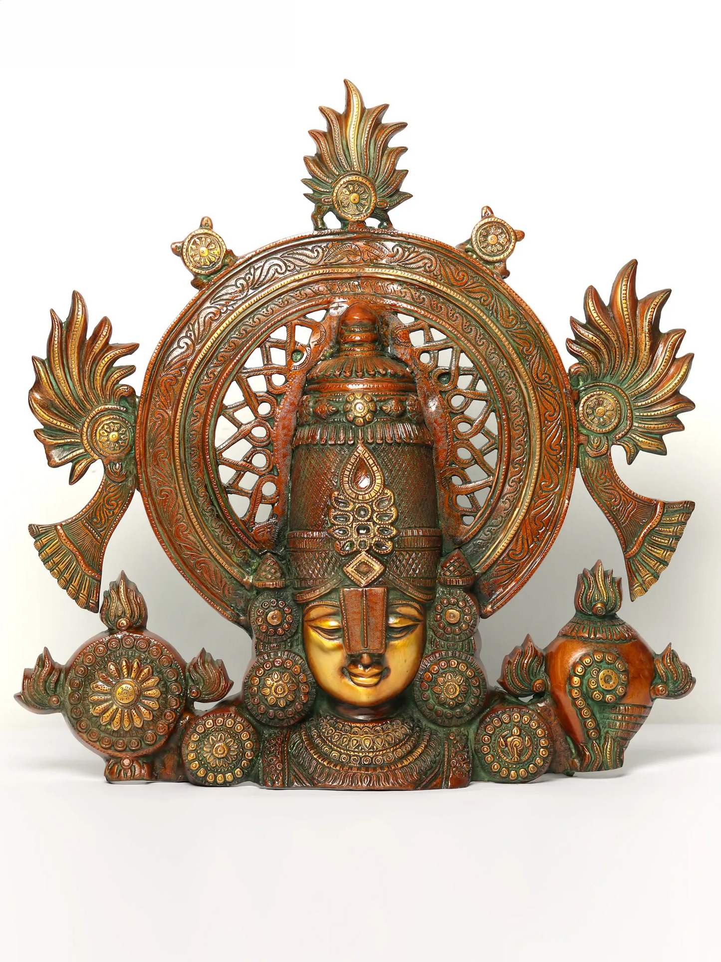 Brassaura® Brass Venkateswara Bust Statue | Height 22 Inches & Weight 12.90 kg