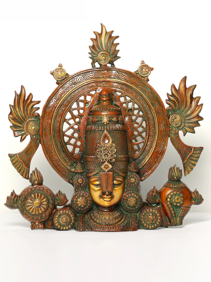 Brassaura® Brass Venkateswara Bust Statue | Height 22 Inches & Weight 12.90 kg