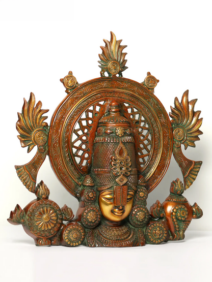 Brassaura® Brass Venkateswara Bust Statue | Height 22 Inches & Weight 12.90 kg