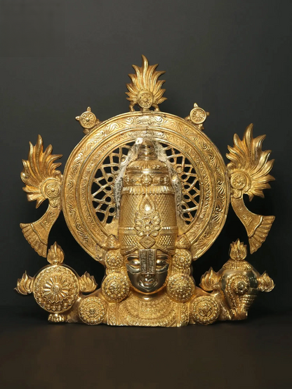 Brassaura® Brass Venkateswara Bust Statue | Height 22 Inches & Weight 12.90 kg