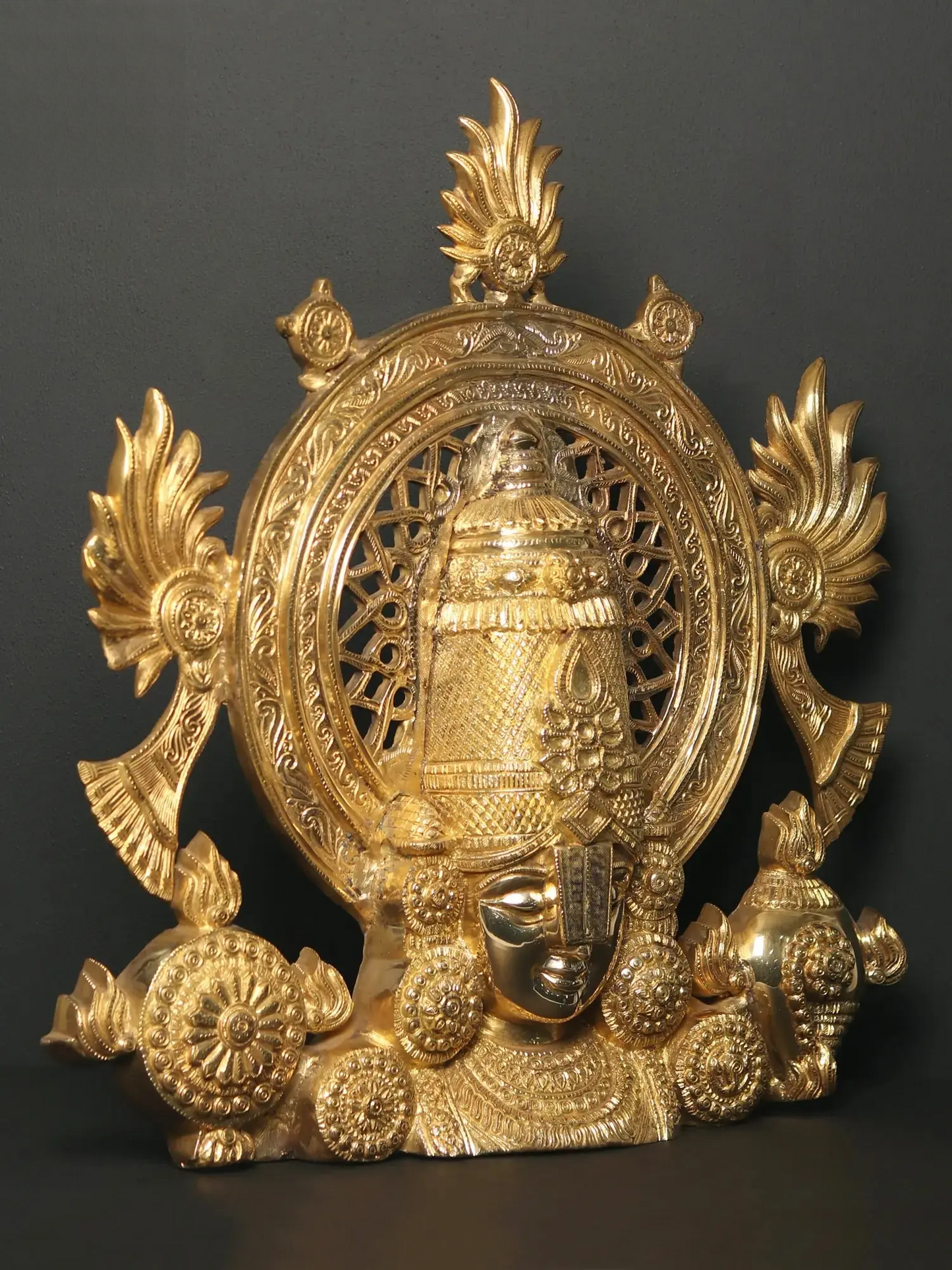 Brassaura® Brass Venkateswara Bust Statue | Height 22 Inches & Weight 12.90 kg