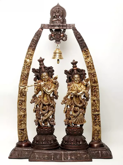 Brassaura® Brass Radha Krishna Statue | Height 36 Inches & Weight 37.60 kg