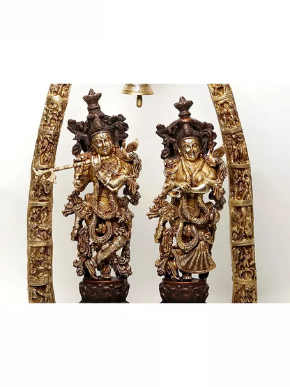 Brassaura® Brass Radha Krishna Statue | Height 36 Inches & Weight 37.60 kg