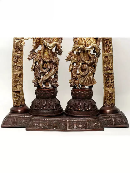 Brassaura® Brass Radha Krishna Statue | Height 36 Inches & Weight 37.60 kg