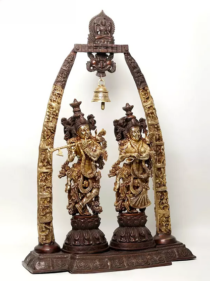Brassaura® Brass Radha Krishna Statue | Height 36 Inches & Weight 37.60 kg