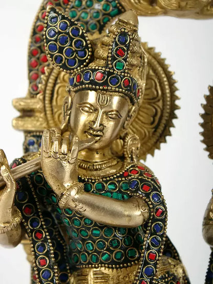 Brassaura® Brass Radha Krishna Statue | Height 14 Inches & Weight 7.70 kg