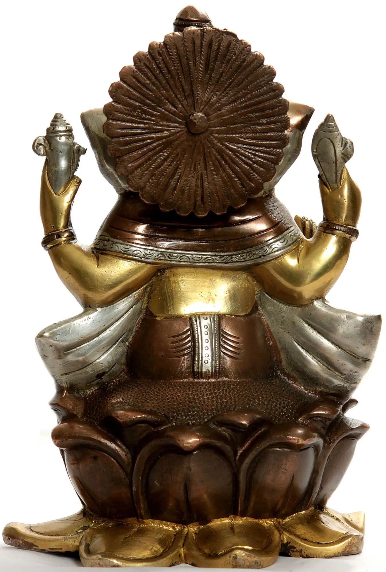Brassaura™ Seated Lord Ganesha Brass Statue | Height 9.4 Inches & Weight 3.68 kgs