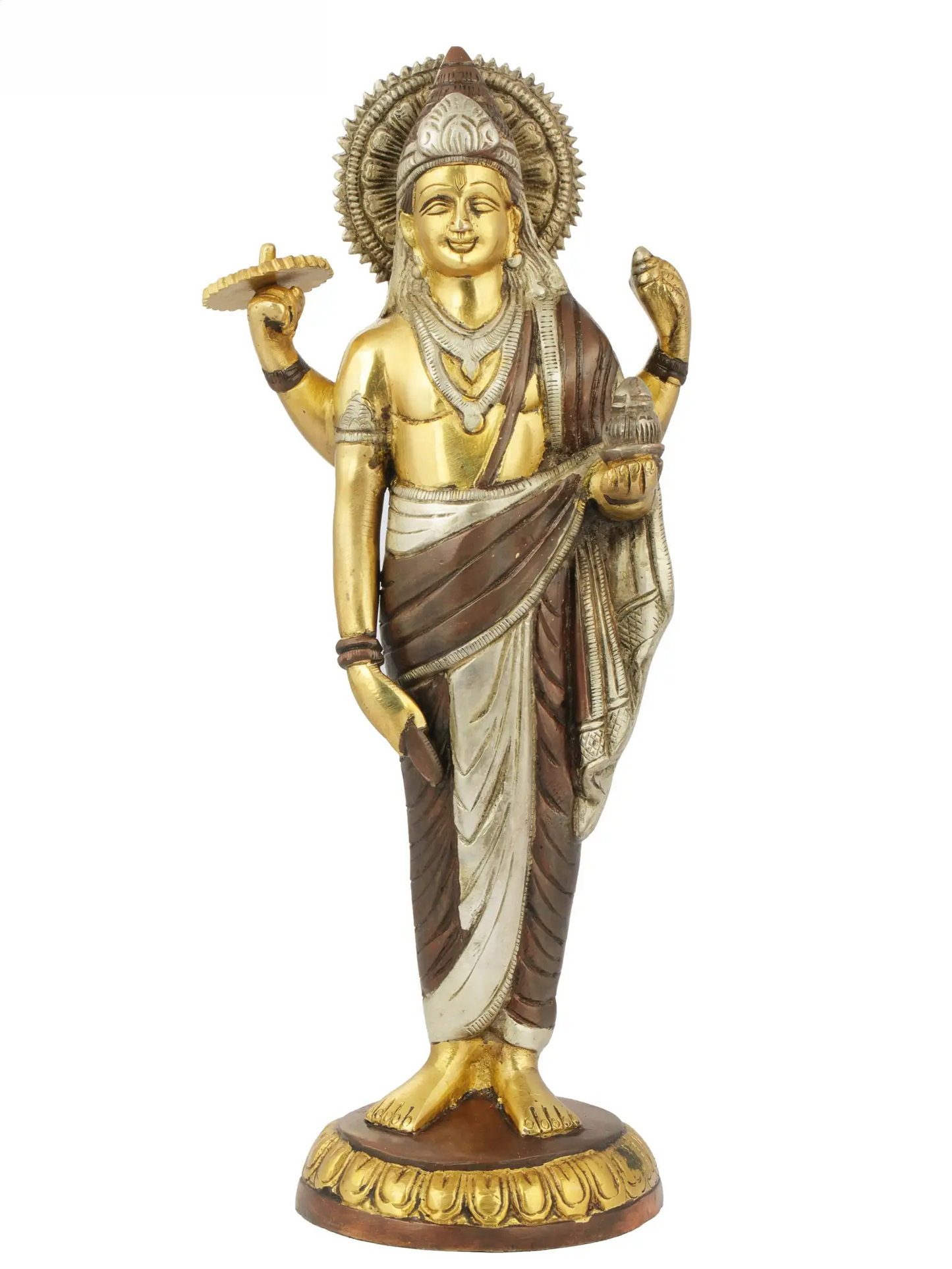 ब्रसौरा® भगवान धन्वंतरि प्रतिमा | पीतल की प्रतिमा | ऊंचाई 11.2 इंच और वज़न 2.40 किलोग्राम