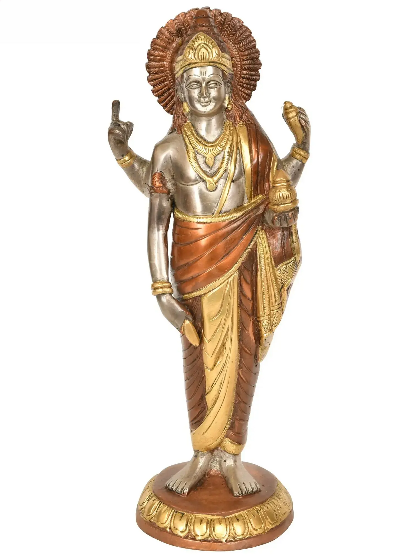 Brassaura® Lord Dhanvantri Statue | Brass Statue | Height 11.2 Inches & Weight 2.40 kgs