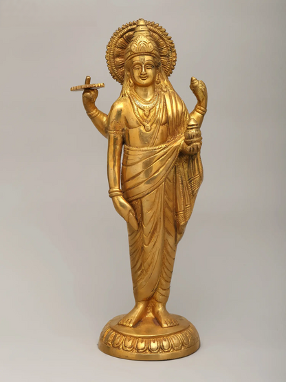 Brassaura® Lord Dhanvantri Statue | Brass Statue | Height 11.2 Inches & Weight 2.40 kgs