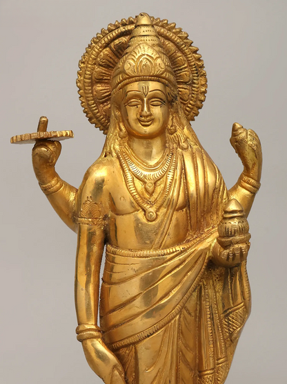 Brassaura® Lord Dhanvantri Statue | Brass Statue | Height 11.2 Inches & Weight 2.40 kgs