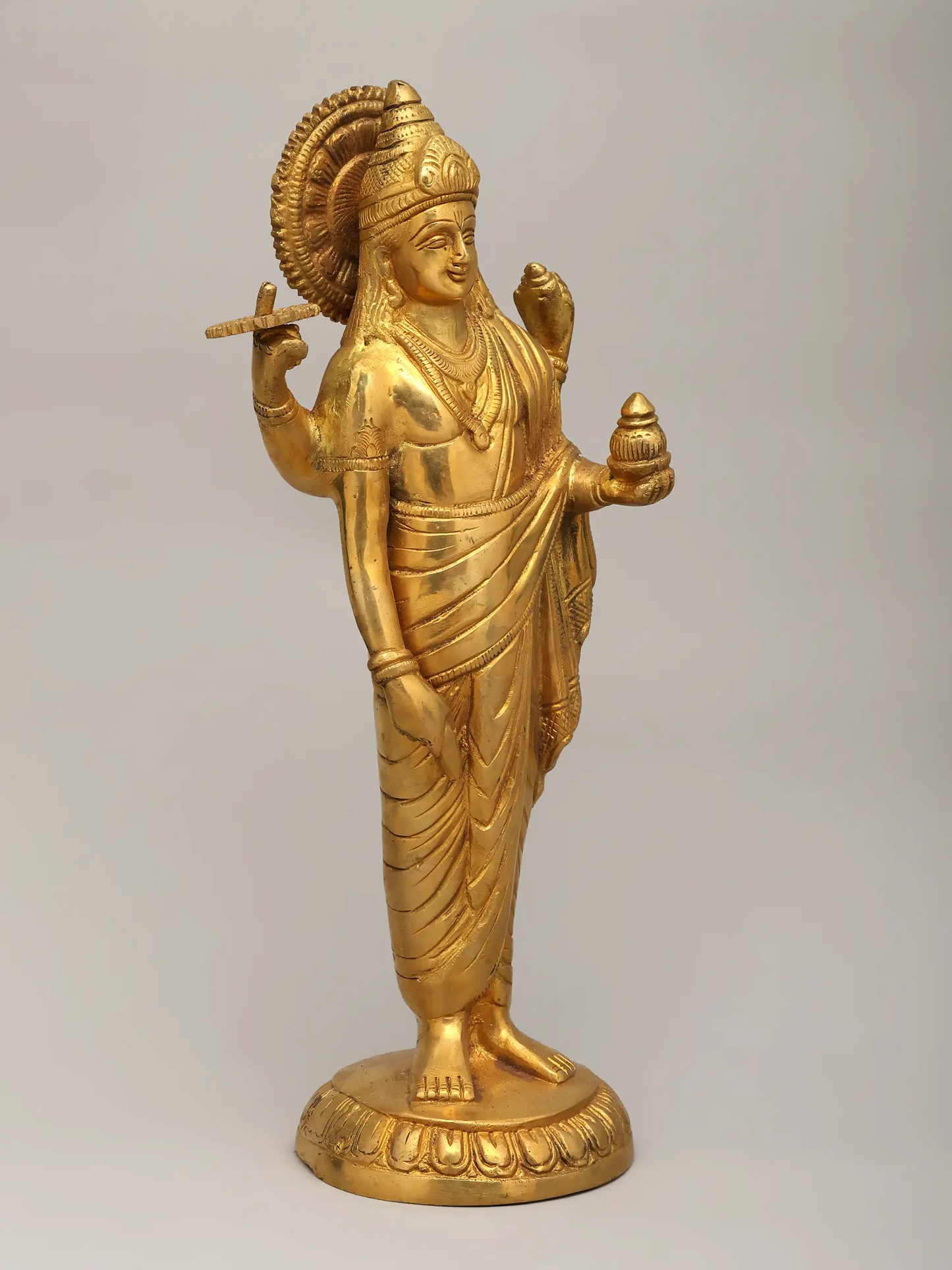 Brassaura® Lord Dhanvantri Statue | Brass Statue | Height 11.2 Inches & Weight 2.40 kgs