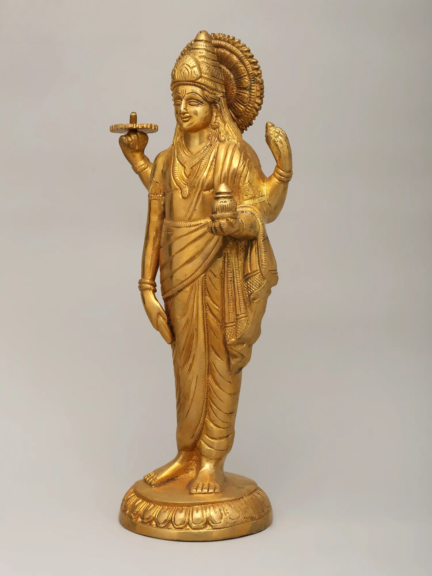 Brassaura® Lord Dhanvantri Statue | Brass Statue | Height 11.2 Inches & Weight 2.40 kgs