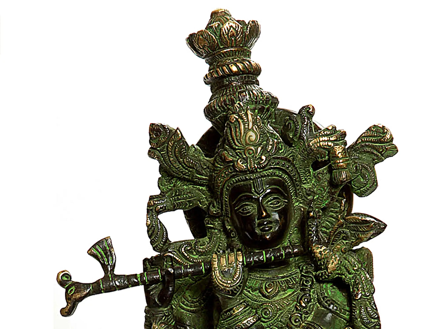 Brassaura® Brass Krishna Statue | Height 15.35 Inches & Weight 4.57 kg