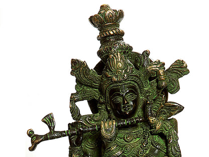 Brassaura® Brass Krishna Statue | Height 15.35 Inches & Weight 4.57 kg