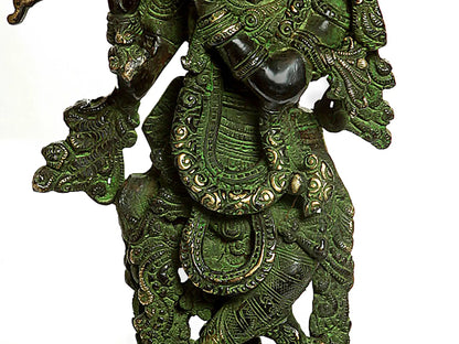 Brassaura® Brass Krishna Statue | Height 15.35 Inches & Weight 4.57 kg