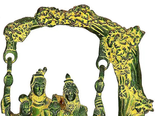 Brassaura® Brass Radha Krishna Jhula Statue | Height 10 Inches & Weight 2.90 kg