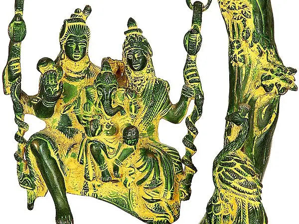 Brassaura® Brass Radha Krishna Jhula Statue | Height 10 Inches & Weight 2.90 kg