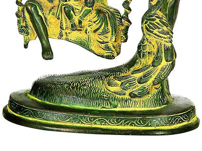 Brassaura® Brass Radha Krishna Jhula Statue | Height 10 Inches & Weight 2.90 kg