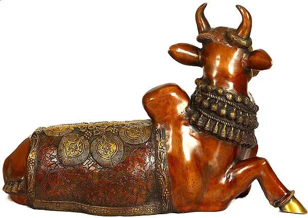 Brassaura® Brass Nandi Statue | Height 17.5 Inches & Weight 17.53 kg