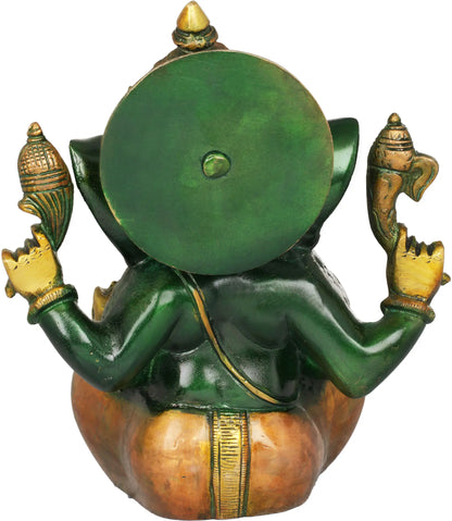 Brassaura™ Lord Ganesha Brass Statue | Height 8.5 Inches & Weight 2.80 kgs