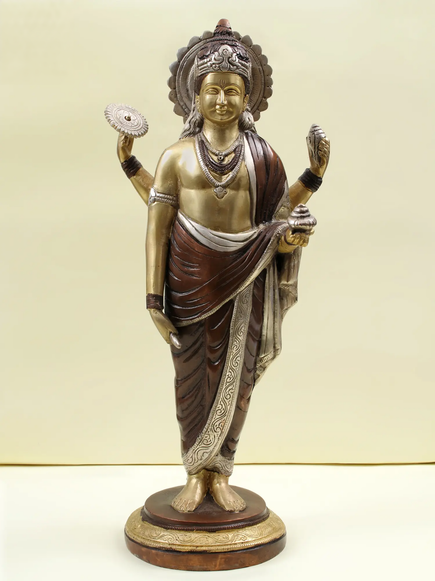 Brassaura® Brass Dhanvantari Statue | Height 19 Inches & Weight 6.84 kg