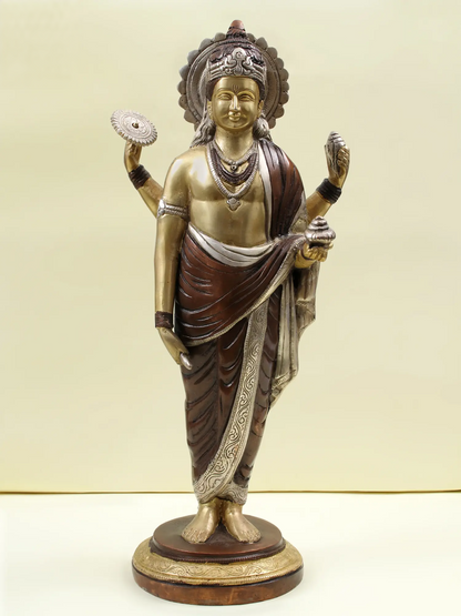Brassaura® Brass Dhanvantari Statue | Height 19 Inches & Weight 6.84 kg