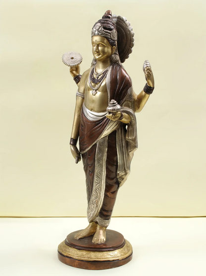 Brassaura® Brass Dhanvantari Statue | Height 19 Inches & Weight 6.84 kg