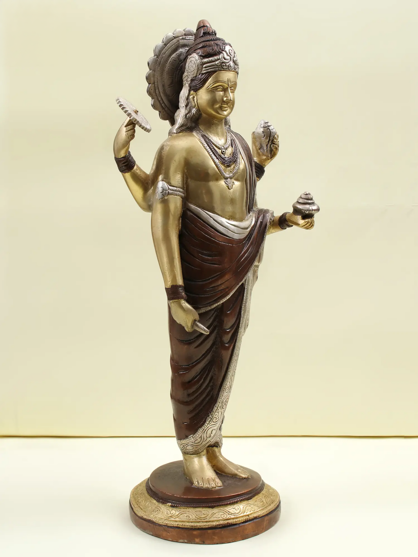 Brassaura® Brass Dhanvantari Statue | Height 19 Inches & Weight 6.84 kg