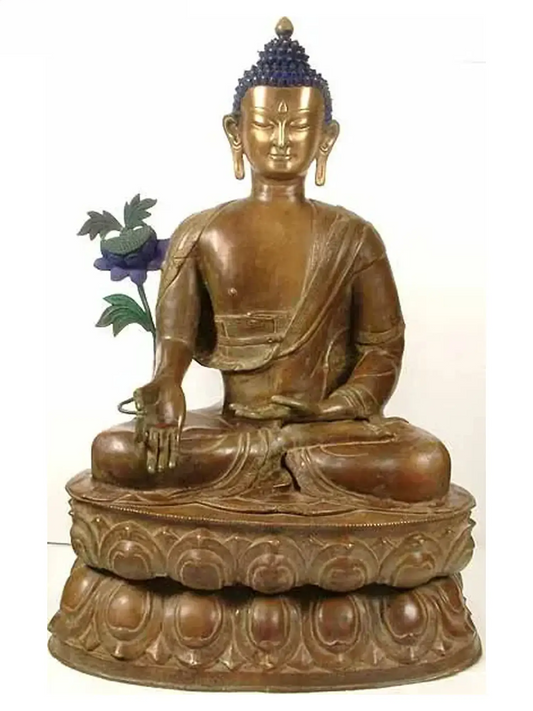 ब्रासौर® धरती को छूने वाली मुद्रा में बैठे बुद्ध | शुद्ध पीतल | ऊँचाई 38 इंच और वज़न 46 किलोग्राम